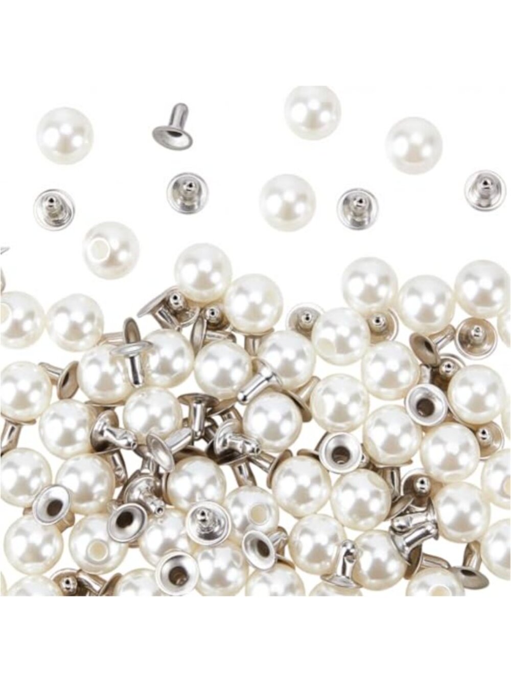100 Pcs Pearl Buttons with Pins for DIY Sewing Crafts Clothes Shirt Dress